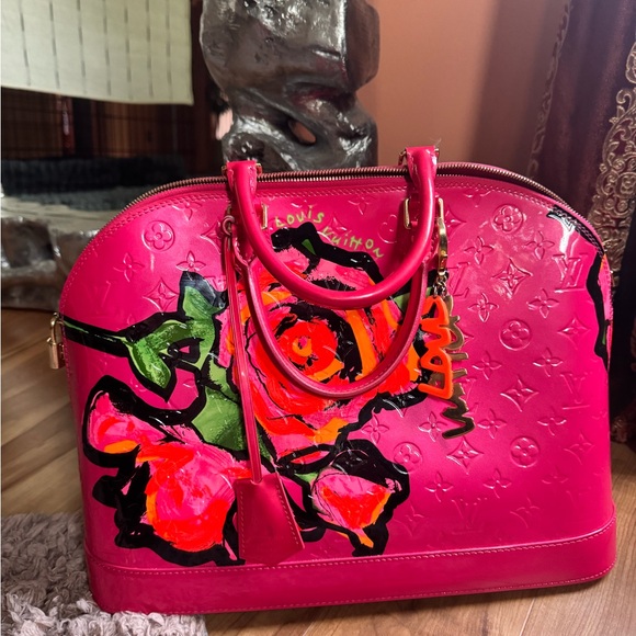 Louis Vuitton Stephen Sprouse Sunset Monogram Vernis Roses Alma GM - Picture 2 of 4